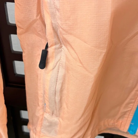 🧡 Little Donkey Andy Lightweight Windbreaker Jacket Peach Blue Zip Medium 🧡 - Picture 4 of 13
